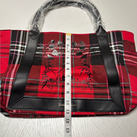 NWT Victoria’s Secret Red and Black Plaid Tote Bag - Picture 7 of 14